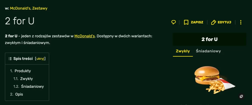 McDonald's 2 For U